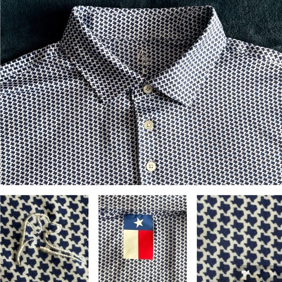 Rhoback Other - Rhoback Polo Don't Mess with Texas Print Golf Shirt Size L *Sleeve Patch